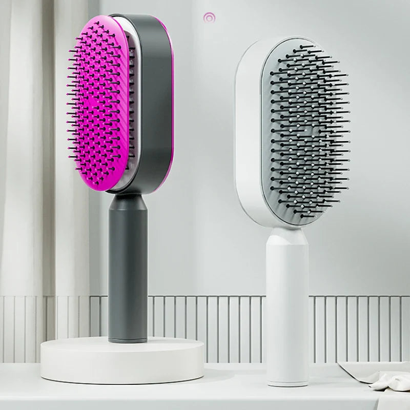 Brosse à cheveux autonettoyante